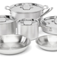 All-Clad Master Chef 7-Piece, $255 | 10-Piece, $405